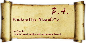 Paukovits Atanáz névjegykártya